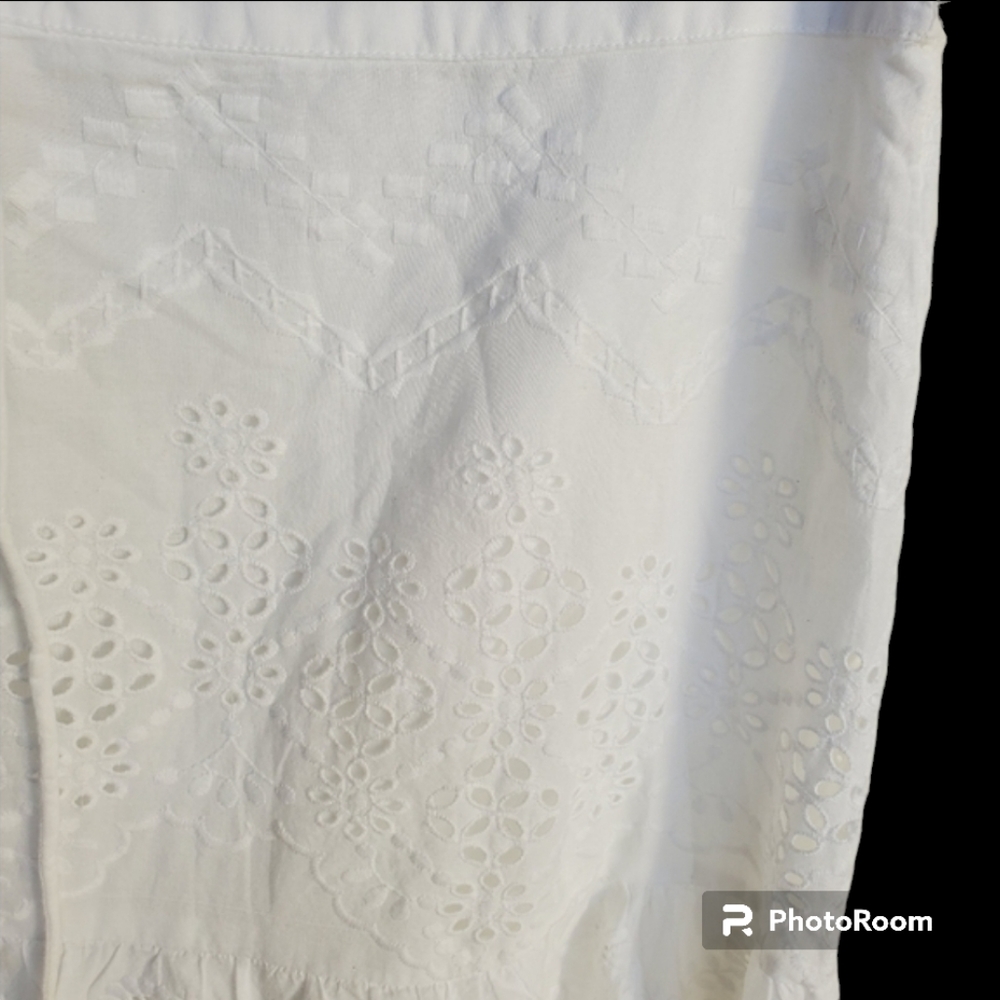 Sundance Boho Eyelet Skirt Embroidered Tiered Size L - Like NEW 'Bastilla' - Picture 5 of 16